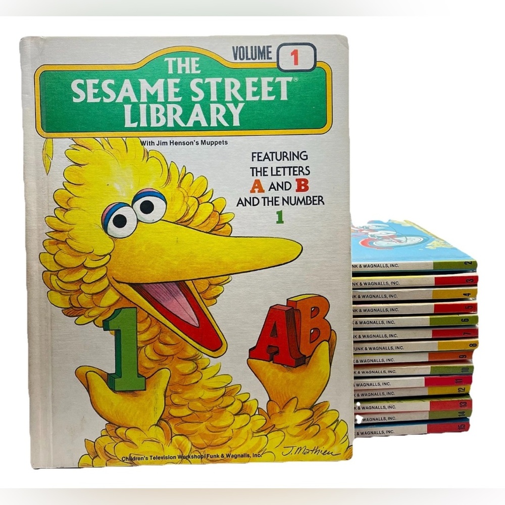 Vintage 1970’s THE SESAME STREET LIBRARY 1-15 Complete Children’s Hardcover Set